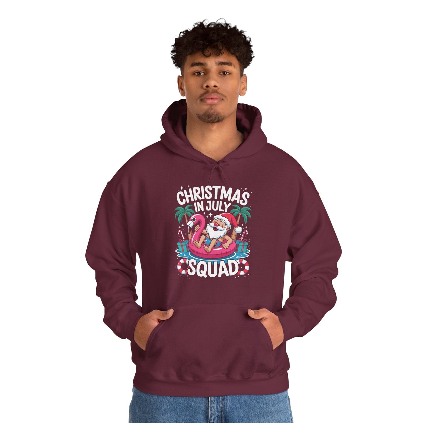 Christmas In July 2025 Squad Summer Beach Vacation Xmas Cool Hoodie