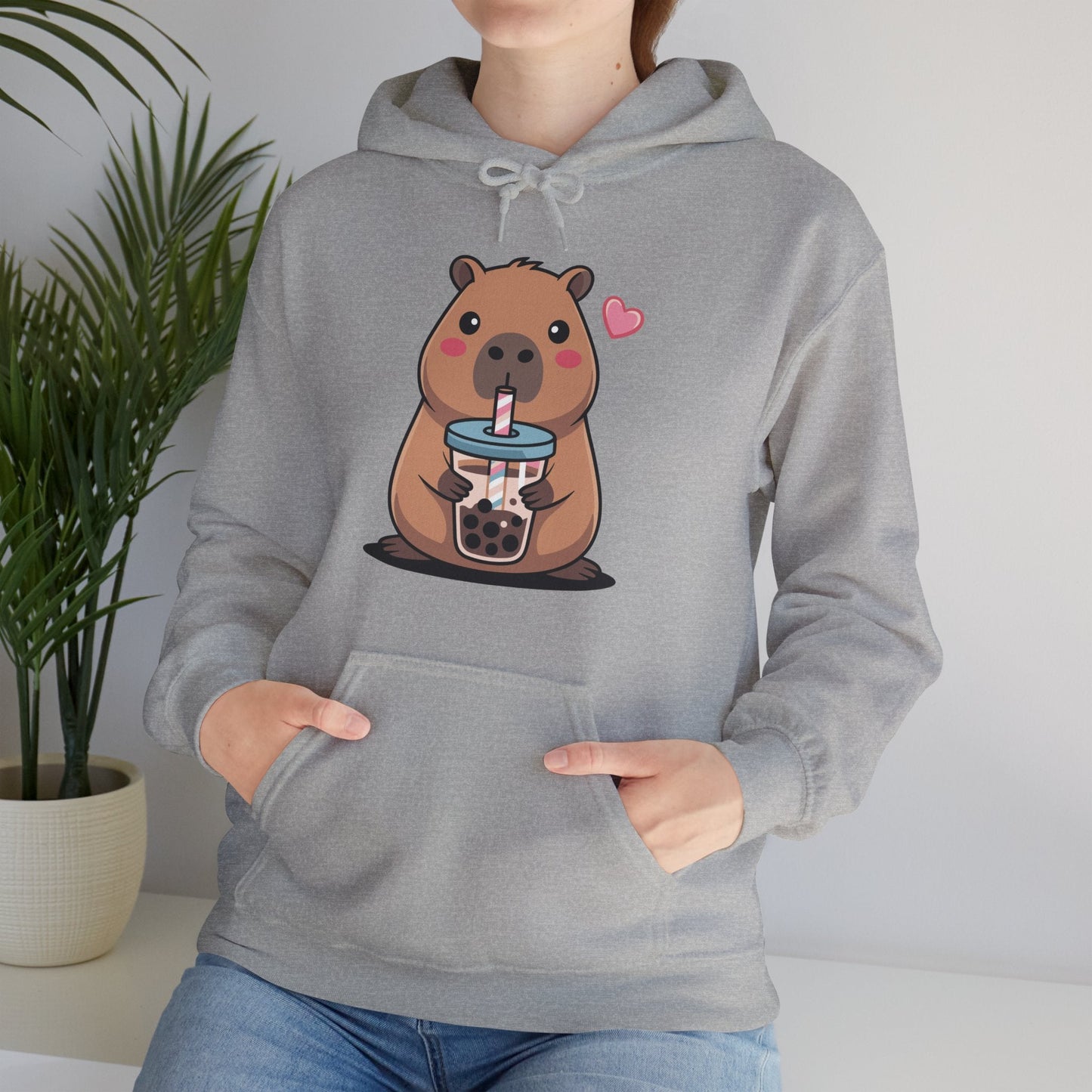 Cute Capybara Kawaii Anime Drinking Bubble Tea Lover Girls Hoodie