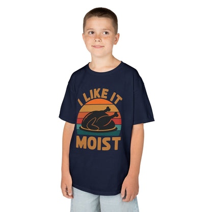 I Like It Moist Unisex Kids Black Thanksgiving T-Shirt