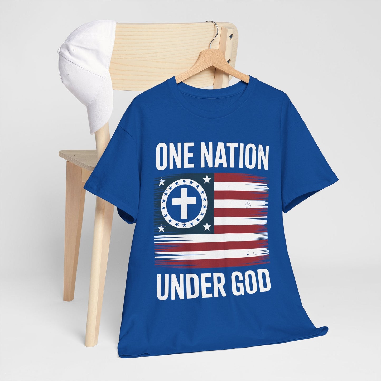 One Nation Under God Flag 4th Of July Patriotic Christian T-Shirt