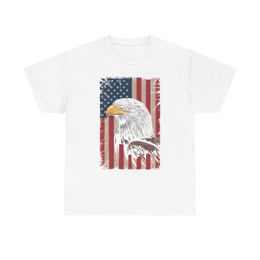 American Flag Bald Eagle Patriotic Red White Blue T-Shirt
