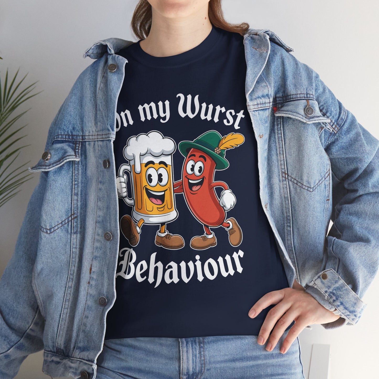 Oktoberfest On My Wurst Behaviour German Beer Sausage Adults T-Shirt