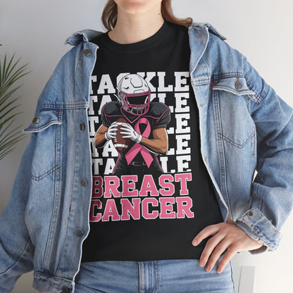 Tackle Football Breast Cancer Awareness Pink Ribbon T-Shirt