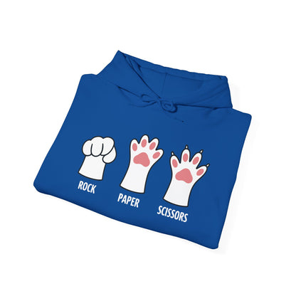 Funny  Introvert Cat Animal Rescue Rock Paper Scissors Cute Paw Cat Hoodie