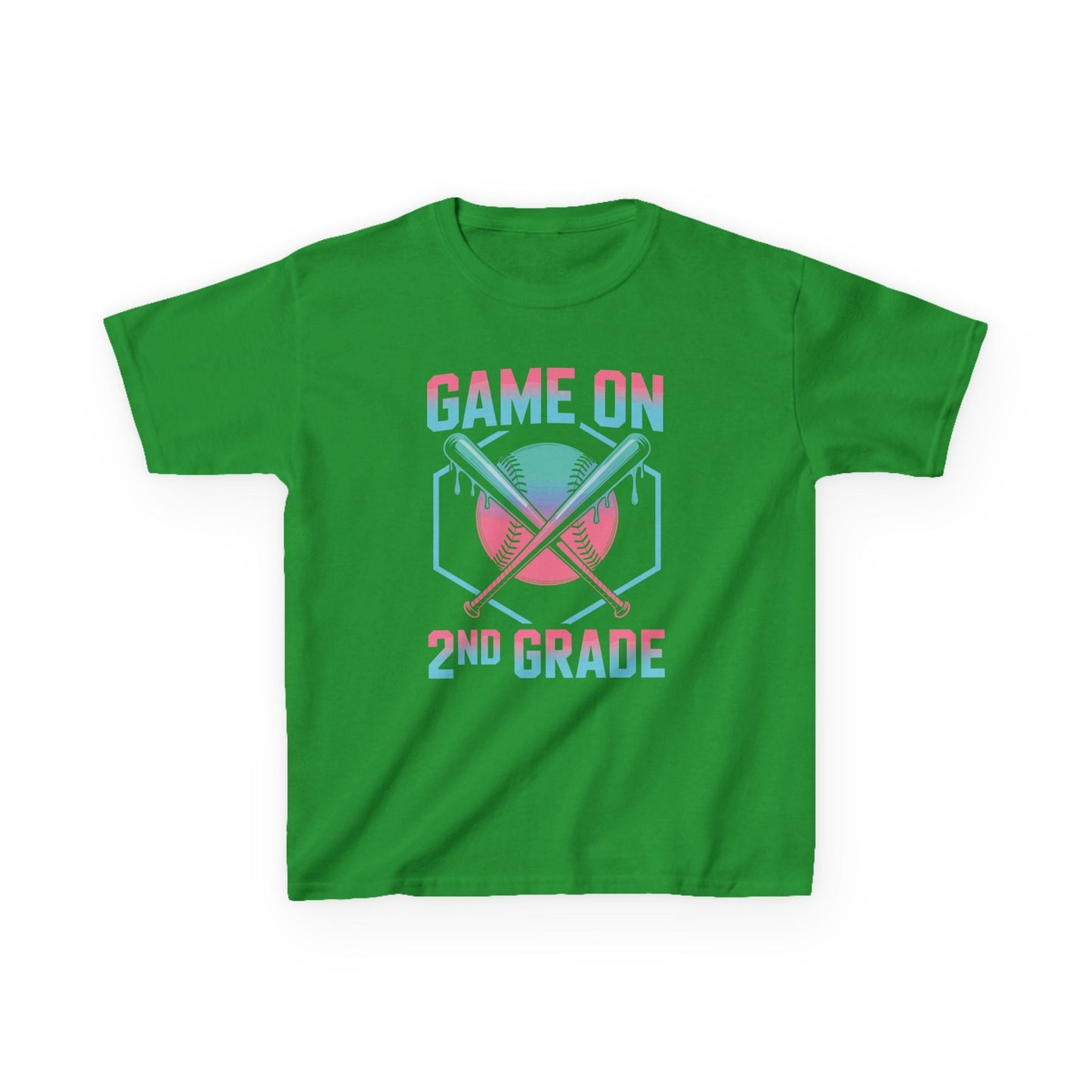 2nd Grade Back to School Baseball Drip Ice Cream Game On Kid T-Shirt