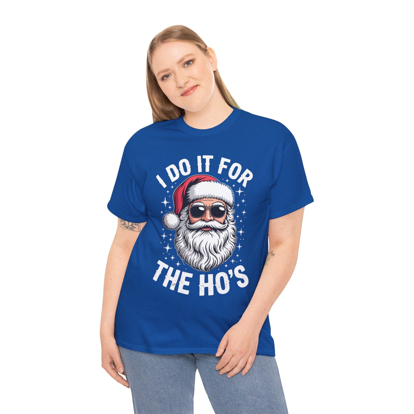 I Do It For The Ho's Funny Inappropriate Christmas Santa T-Shirt