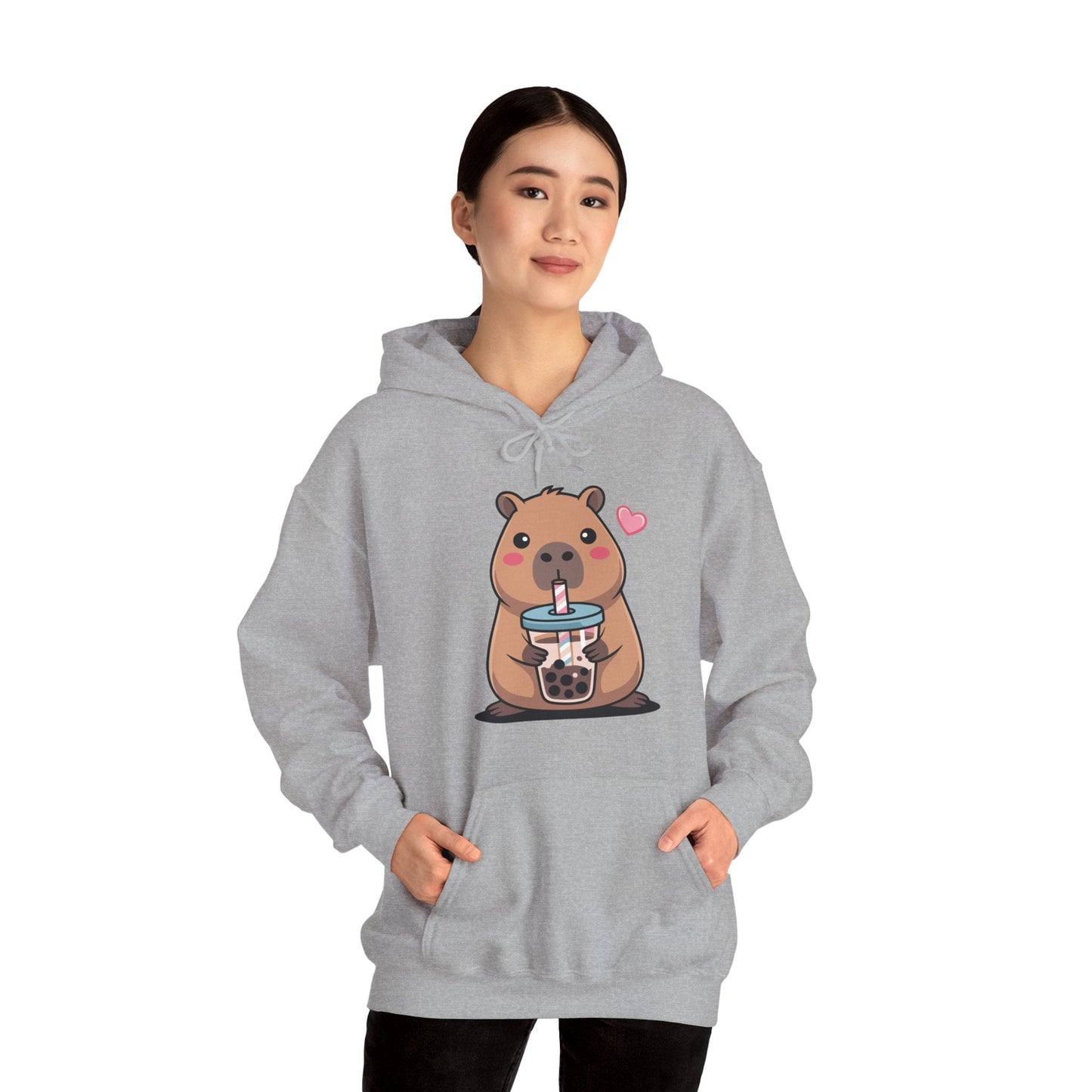 Cute Capybara Kawaii Anime Drinking Bubble Tea Lover Girls Hoodie