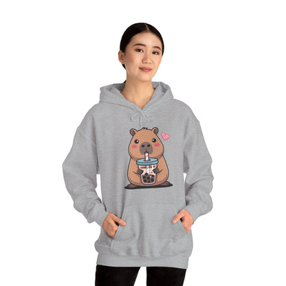 Cute Capybara Kawaii Anime Drinking Bubble Tea Lover Girls Hoodie