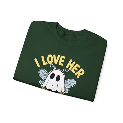 I Love Her Boo Bees Couples Halloween Adult Costume His Men Sweatshirt
