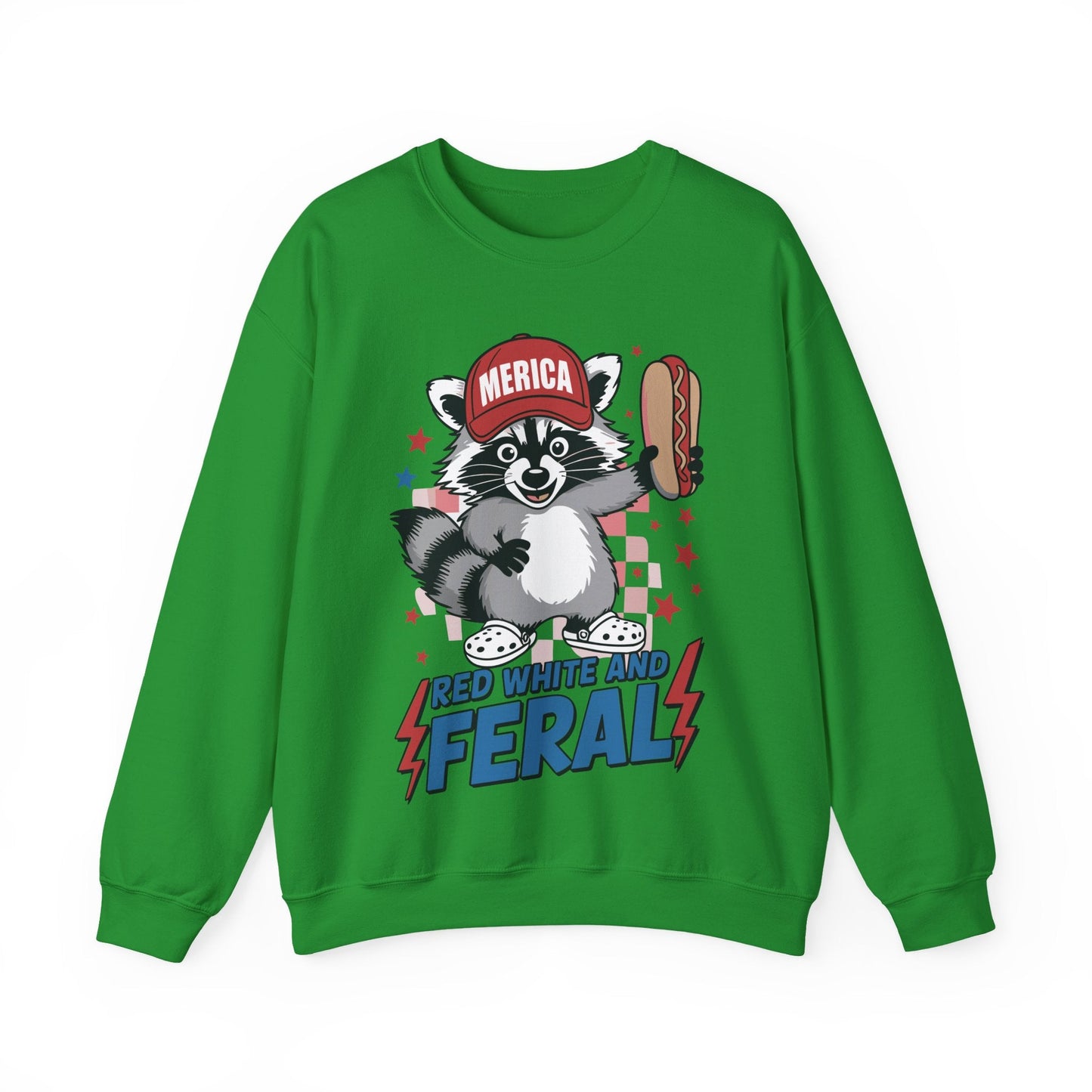Red White And Feral Raccoon 4th of July Saying Meme Sweatshirt