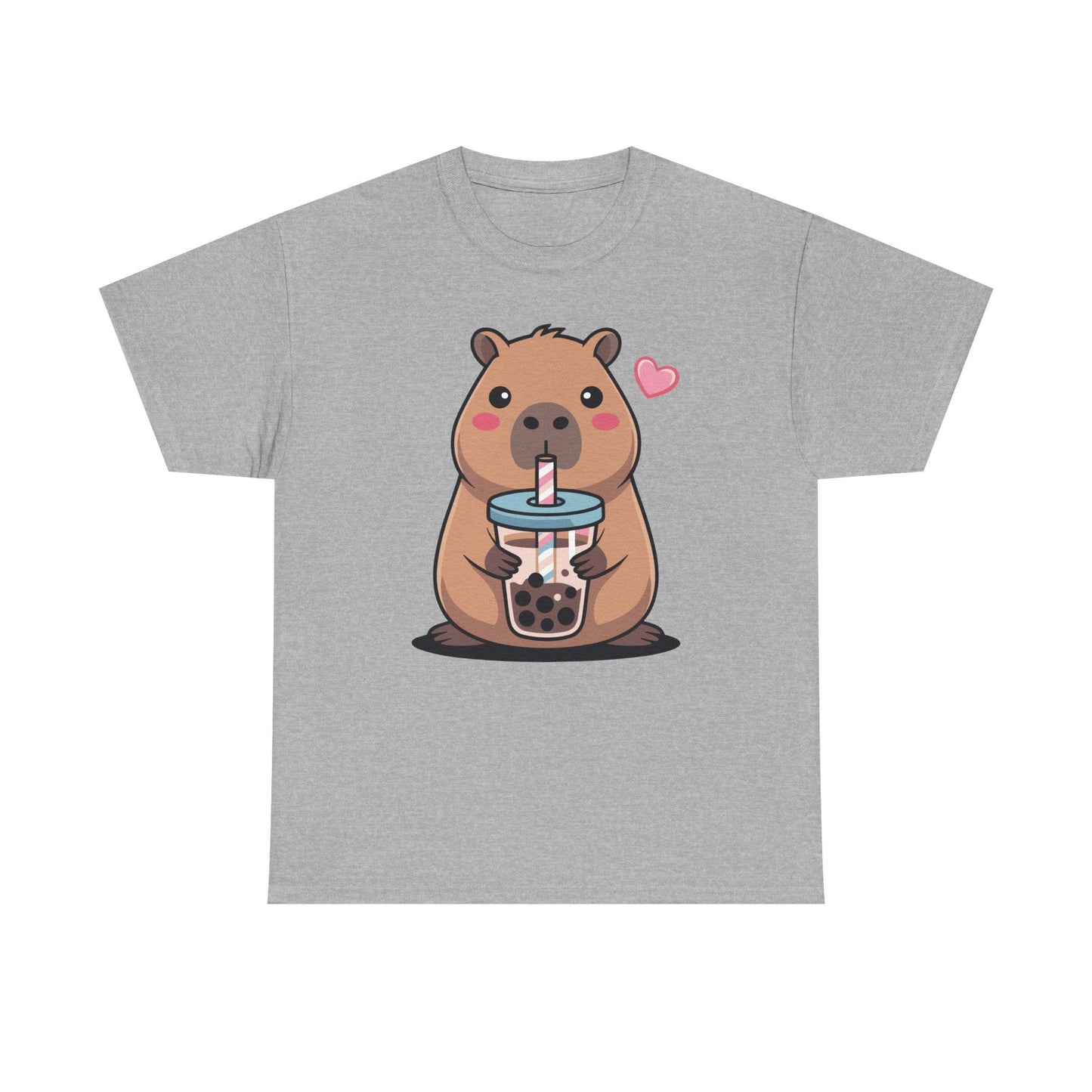 Cute Capybara Kawaii Anime Drinking Bubble Tea Lover Girls T-Shirt