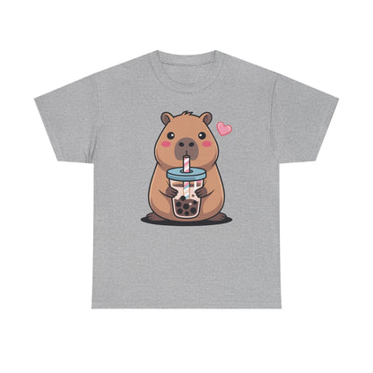 Cute Capybara Kawaii Anime Drinking Bubble Tea Lover Girls T-Shirt