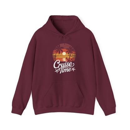 On Cruise Time Coconut Tree Graphic Summer Vacation Cruising Hoodie