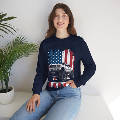Monster Truck USA Flag American Sweatshirt