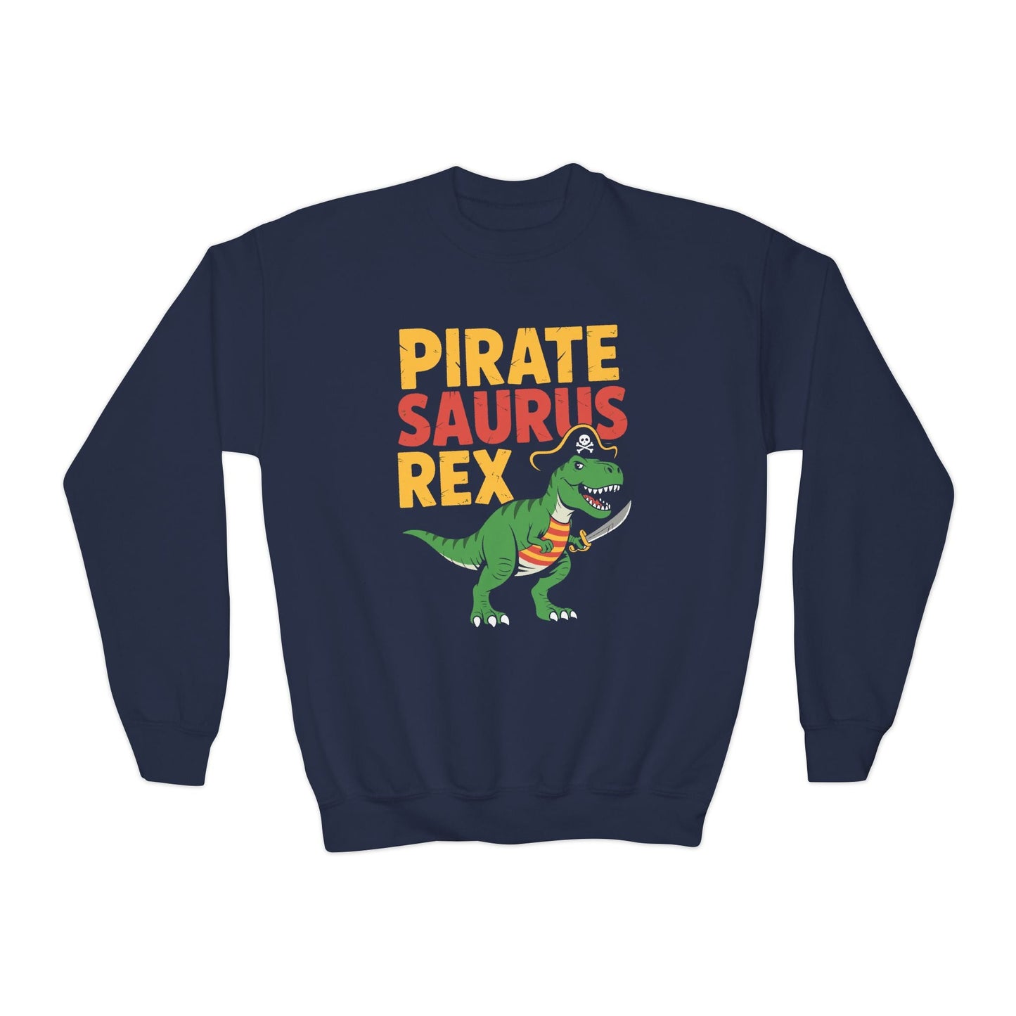 Pirate Saurus T-Rex Dinosaur Funny Halloween Costume Boys Sweatshirt