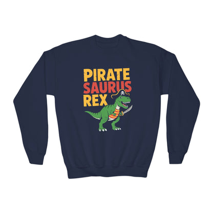 Pirate Saurus T-Rex Dinosaur Funny Halloween Costume Boys Sweatshirt