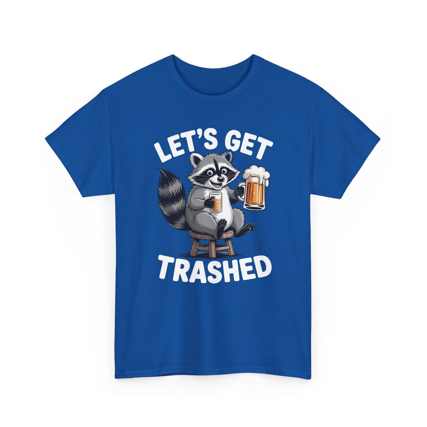 Funny Let's Get Trashed Raccoon Meme Humor Beer Drinking T-Shirt