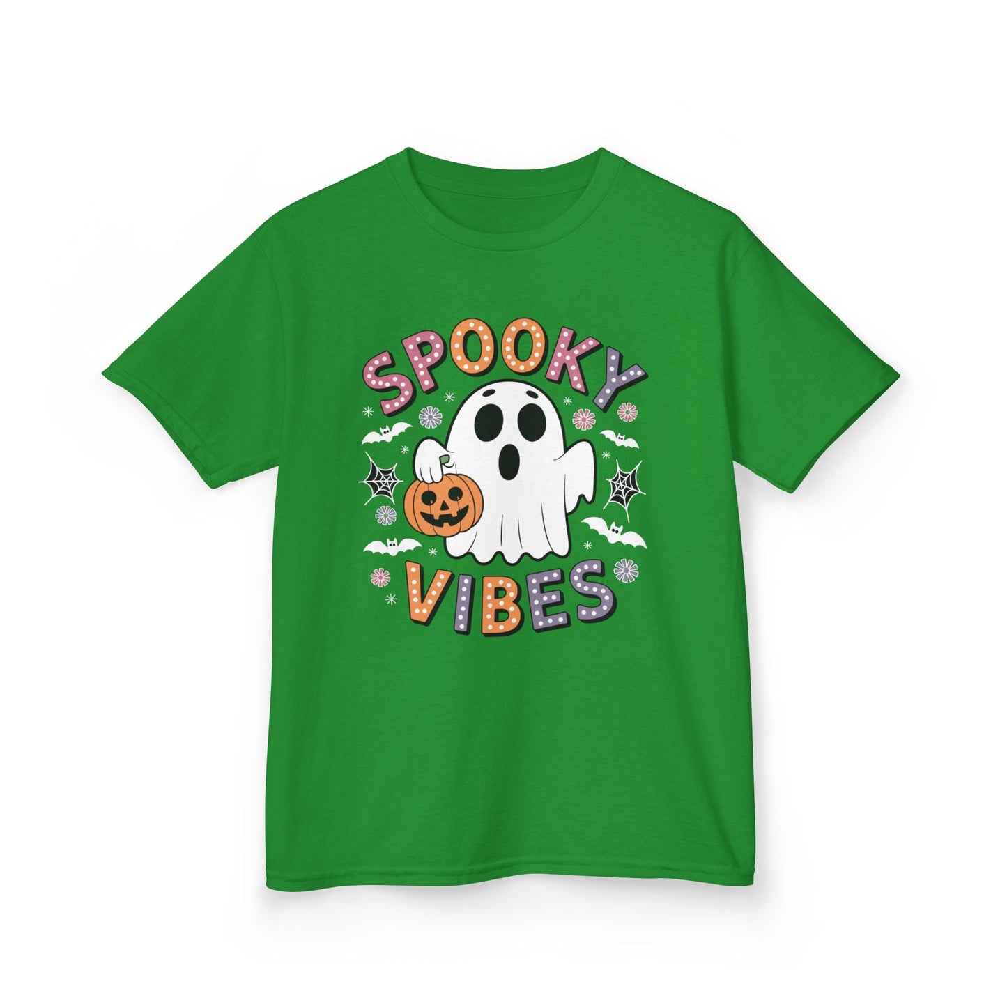 Spooky Vibes Ghost Retro Groovy Halloween Kids T-Shirt