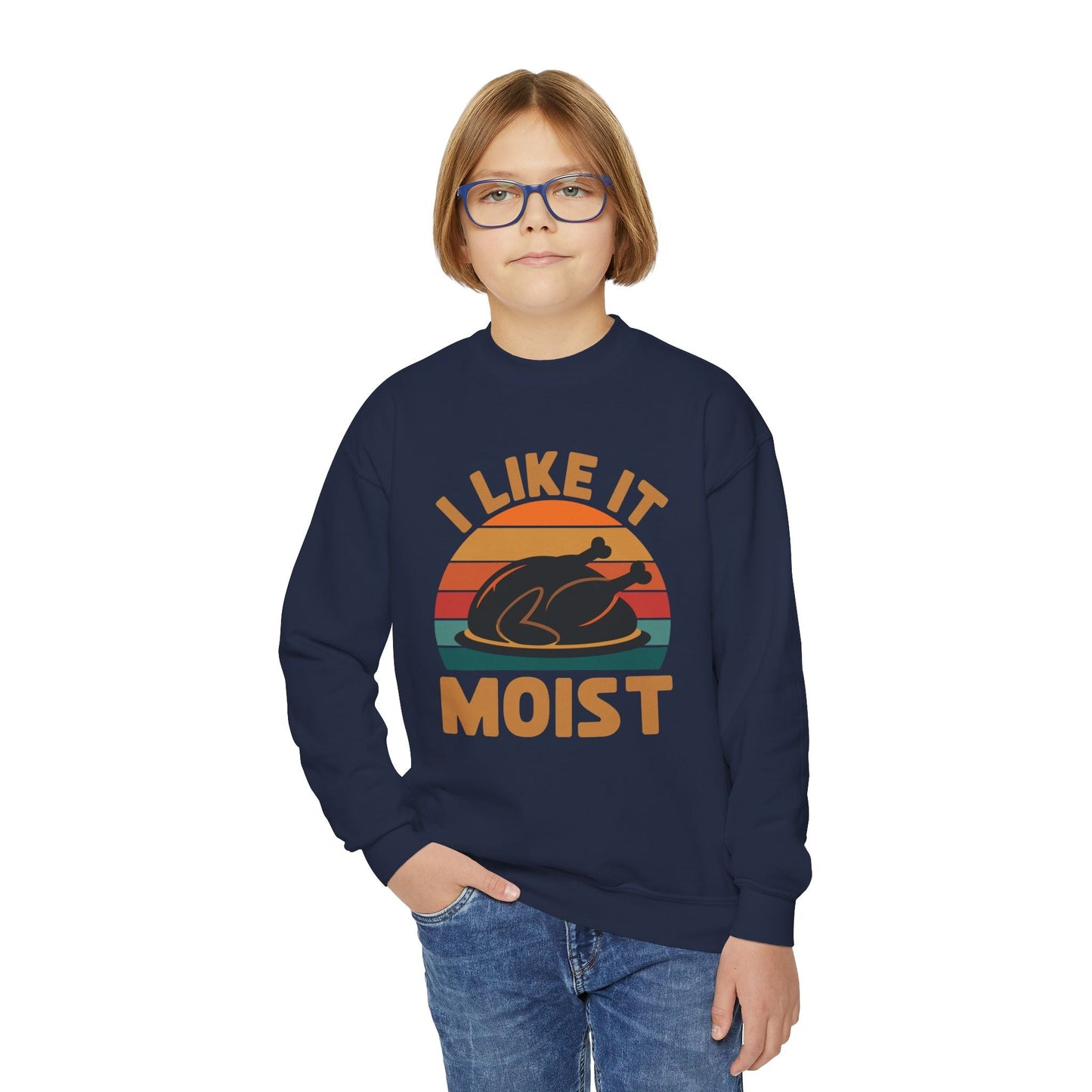 I Like It Moist Unisex Kids Black Thanksgiving Sweatshirt