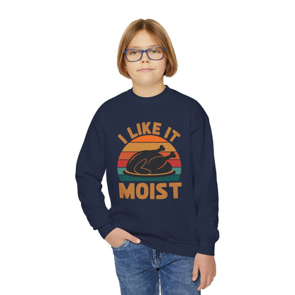 I Like It Moist Unisex Kids Black Thanksgiving Sweatshirt