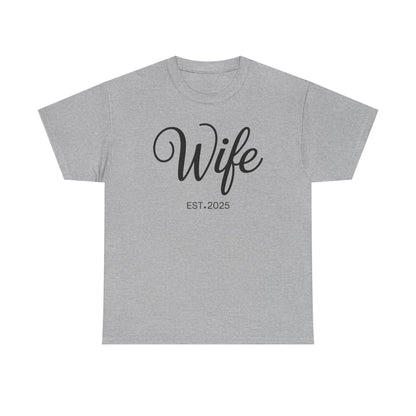 Wife Est 2025 Just Married Honeymoon Wedding Couples T-Shirt