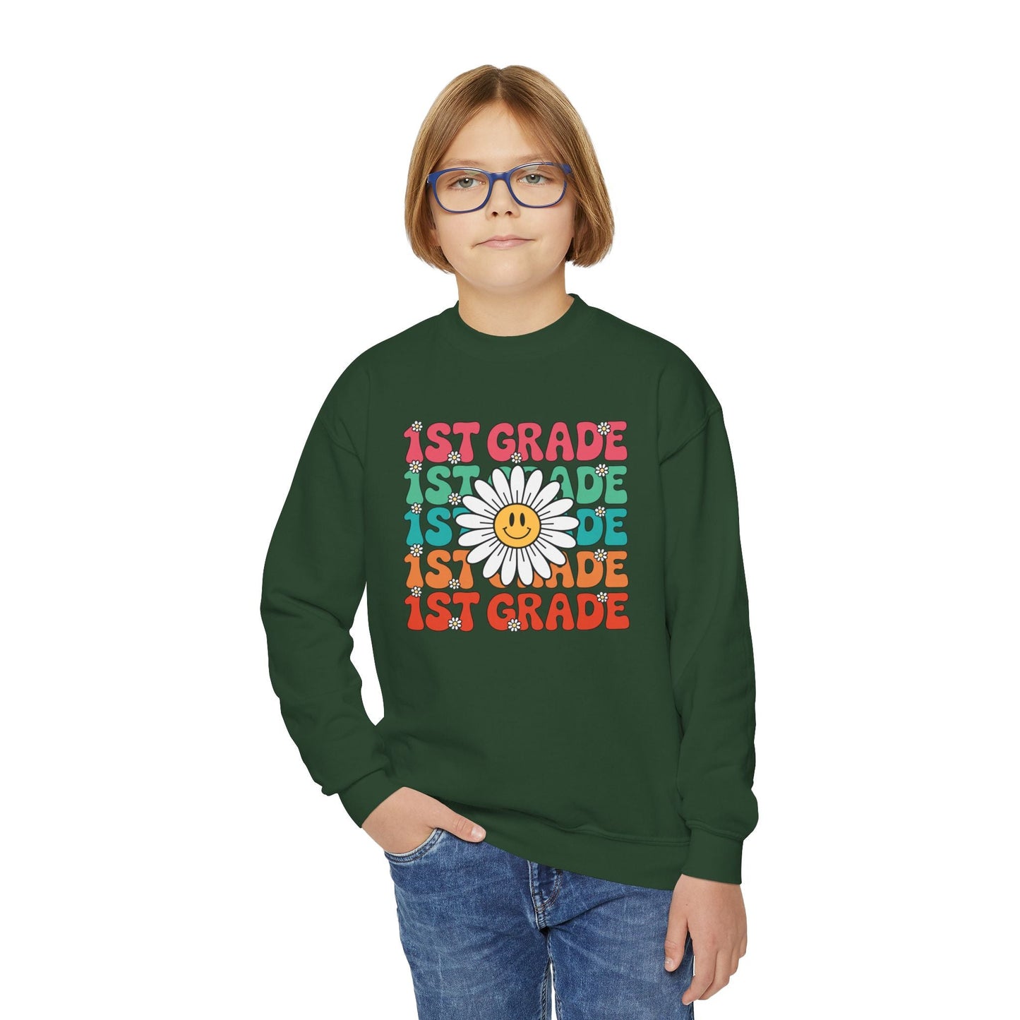 Groovy 1st Grade Back To School First Day of First Grade Sweatshirt