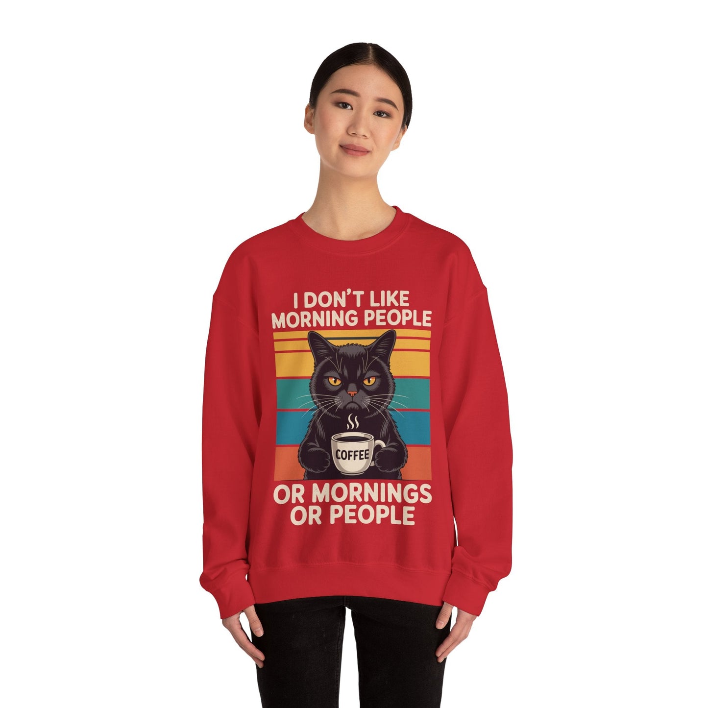 I Hate Morning People And Mornings And People Coffee Cat Sweatshirt