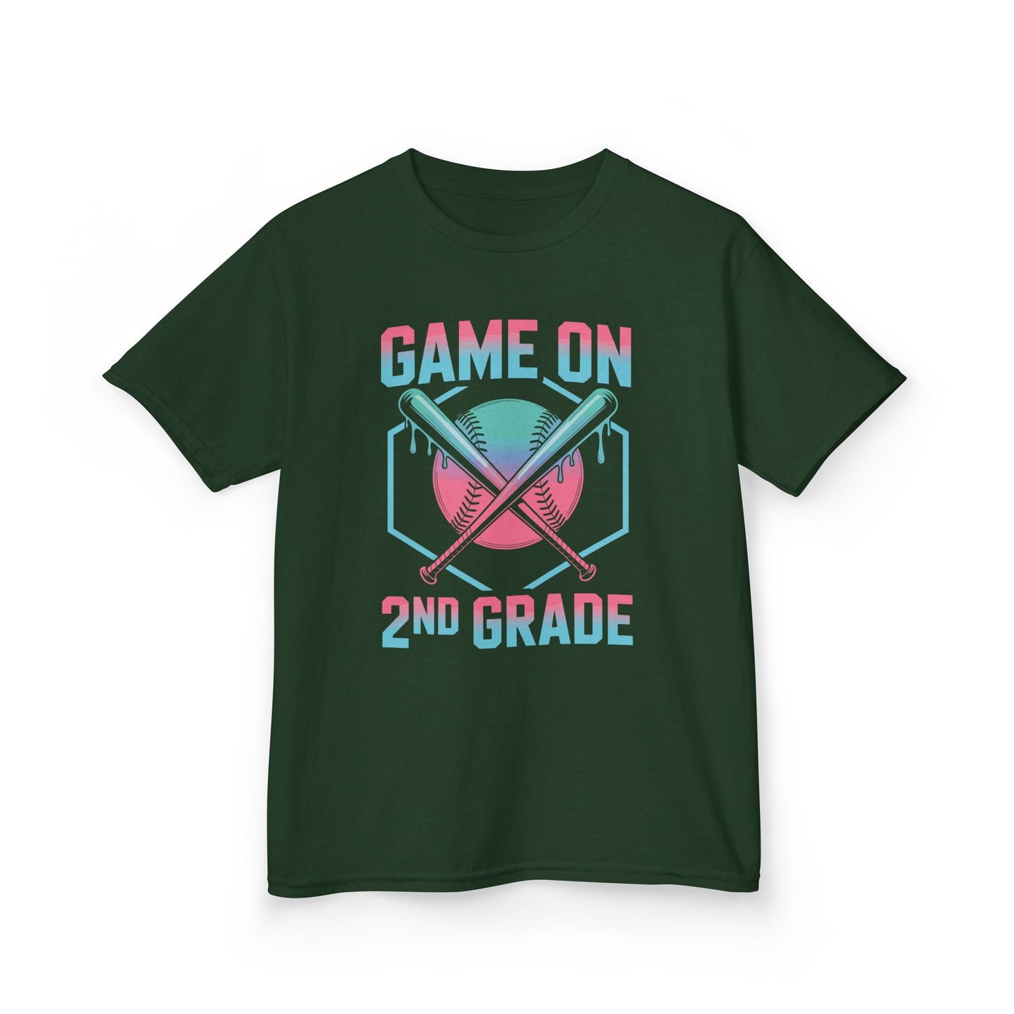 2nd Grade Back to School Baseball Drip Ice Cream Game On Kid T-Shirt