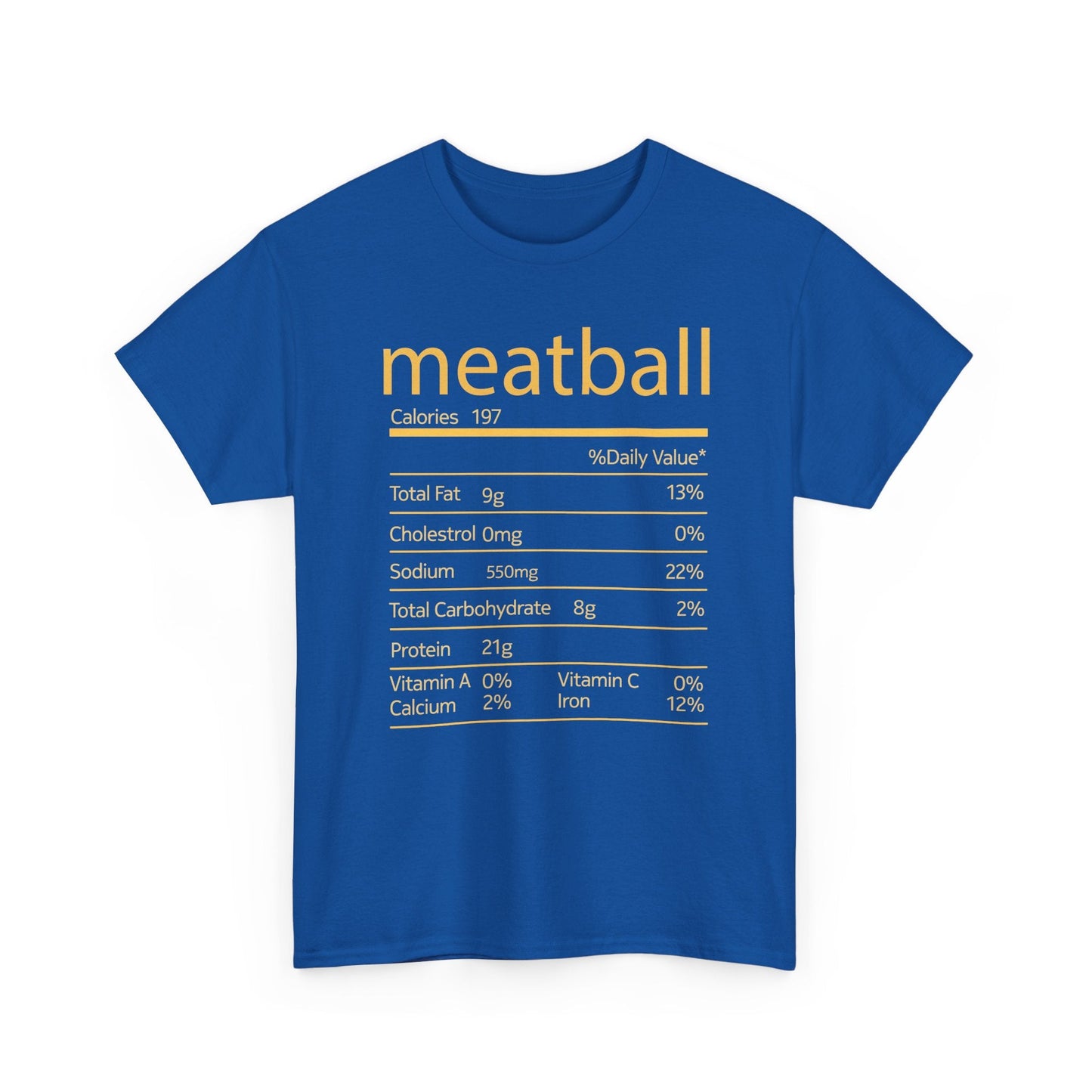 Meatball Nutrition Facts Funny Thanksgiving Christmas T-Shirt