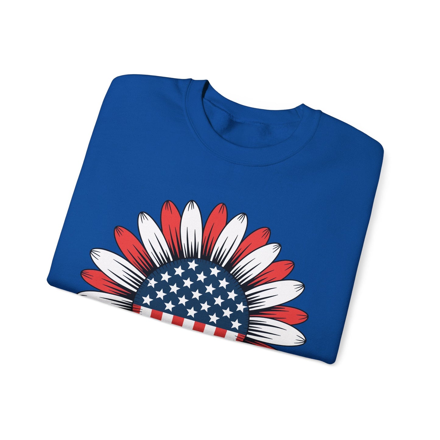 Sunflower American Flag 4th of July Women Men Merica USA Sweatshirt