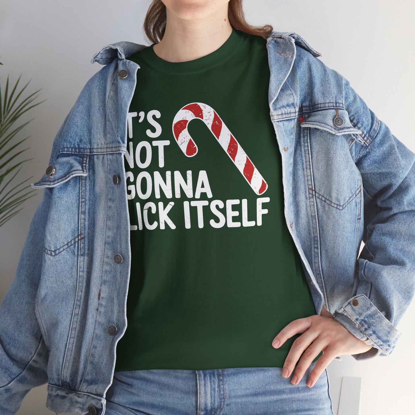 Funny Candy Cane Lick Itself Adult Christmas in July Gift T-Shirt