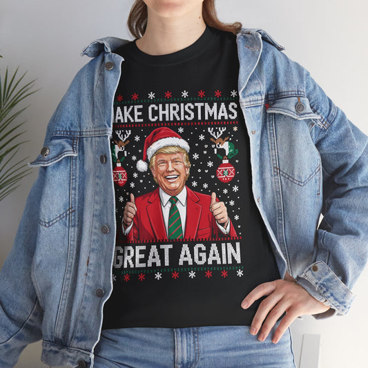 Funny Trump Make Christmas Great Again Xmas Pajamas Ugly T-Shirt