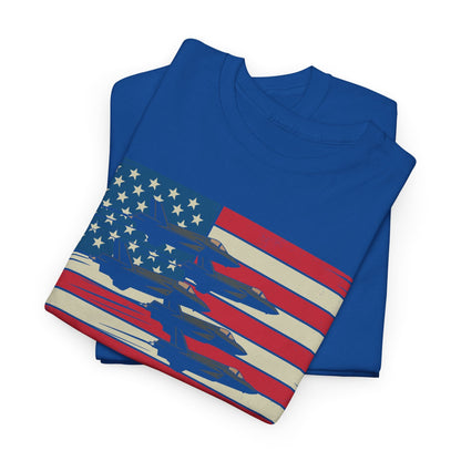 Vintage American Flag USA Fighter Jets 4th of July Patriotic T-Shirt