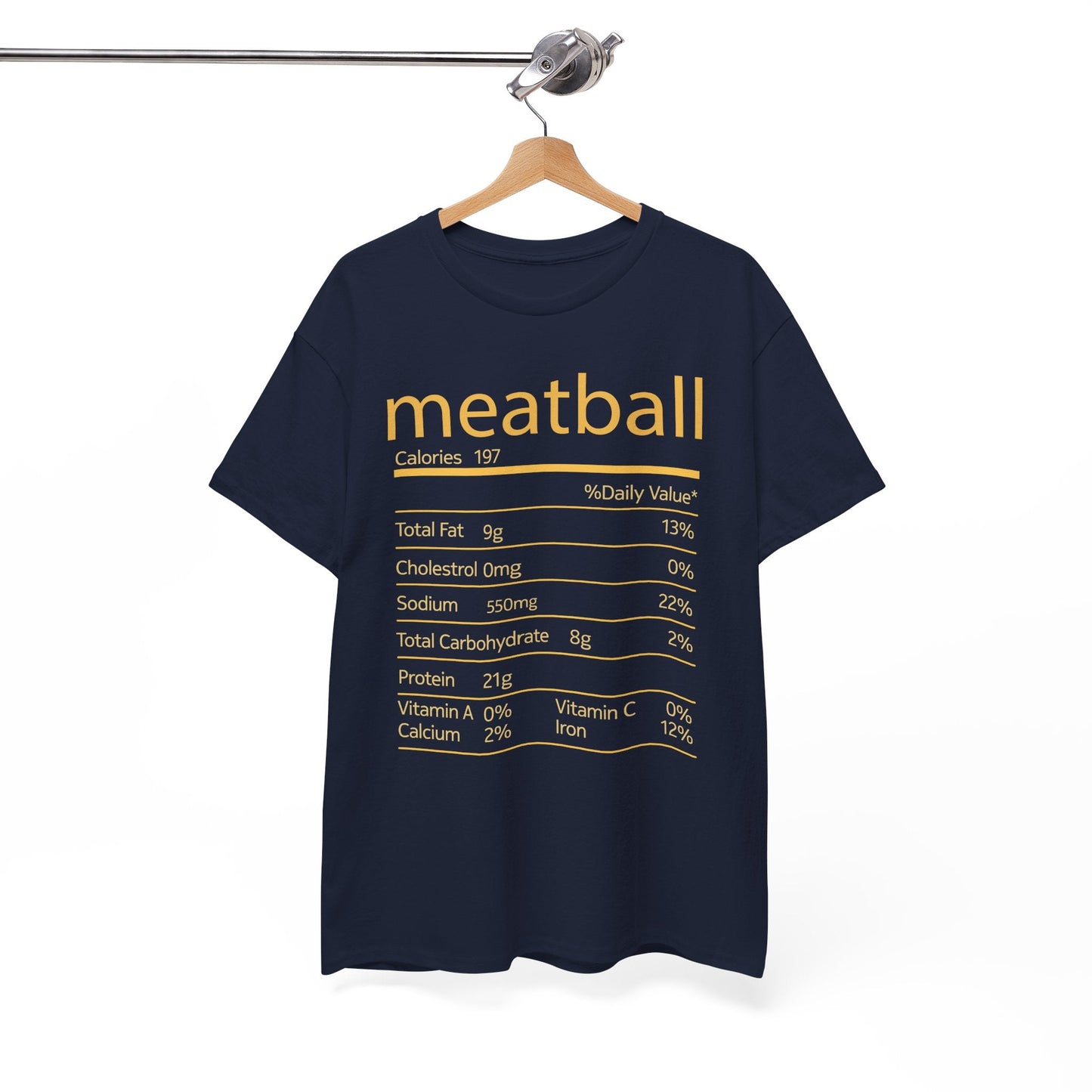 Meatball Nutrition Facts Funny Thanksgiving Christmas T-Shirt