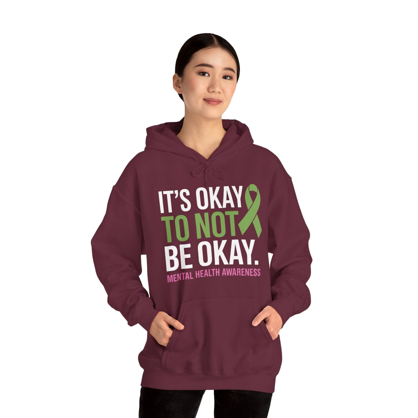 Its Okay To Not Be Okay Mental Health Awareness Ribbon Hoodie