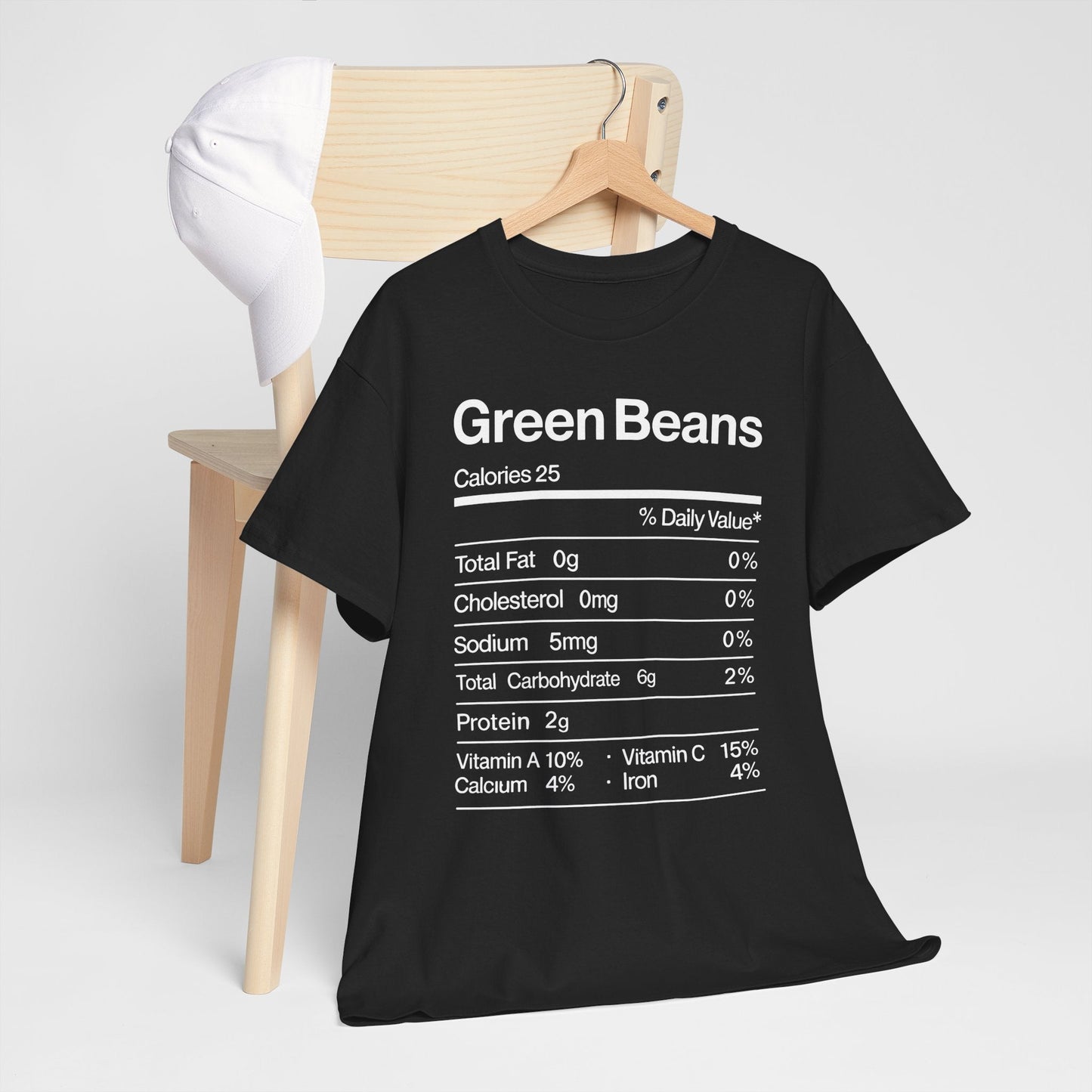 Green Beans Nutrition Facts Funny Thanksgiving Christmas T-Shirt
