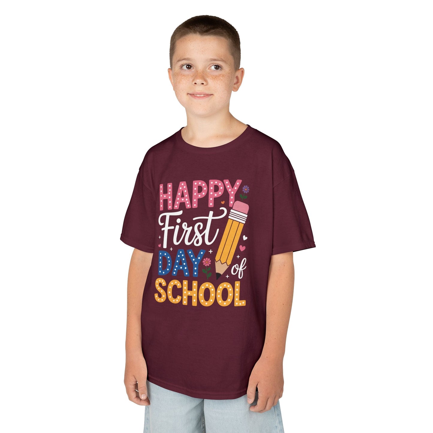 Happy First Day of School Pencil Teacher Cute Back to School T-Shirt