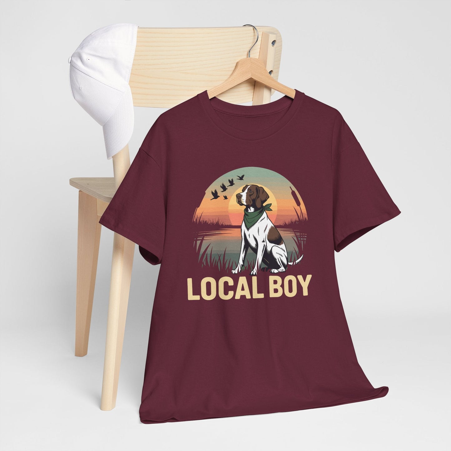 Local Boy Hunting Dog Vintage Sunset Hunting Season T-Shirt