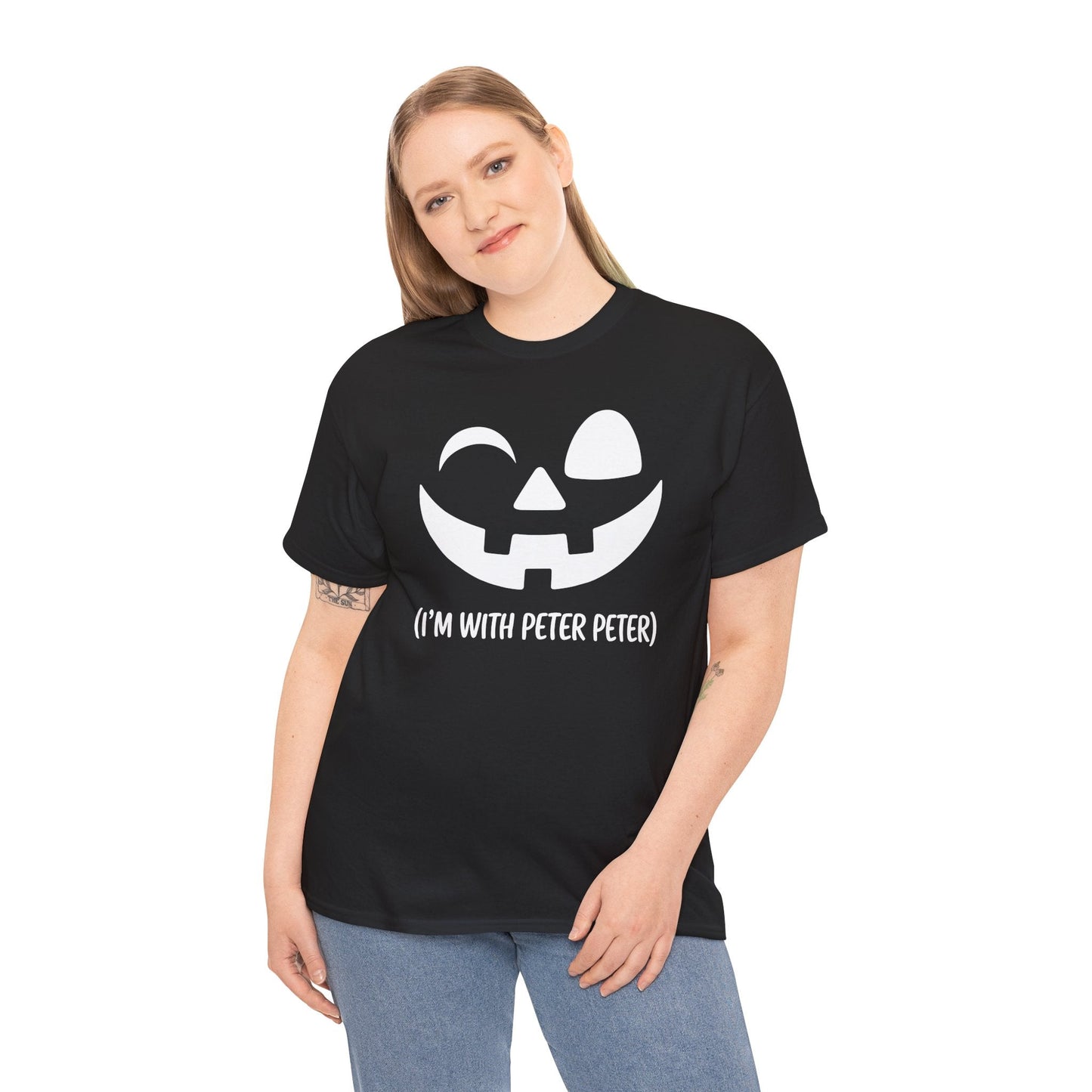 Im With Peter Couple Halloween Adult Eater Pumpkin T-Shirt