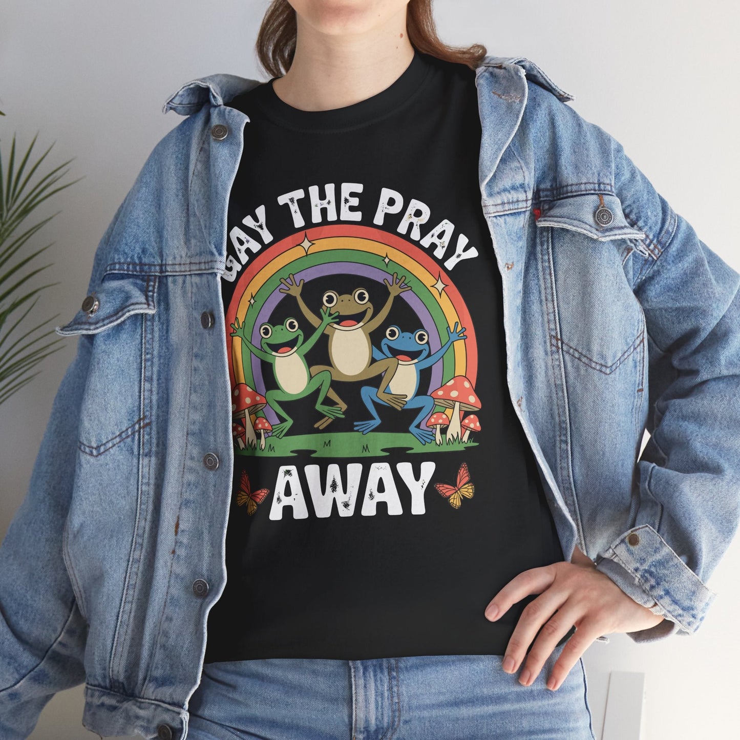 Gay The Pray Away Rainbow LGBT Pride Funny Meme Frogs T-Shirt