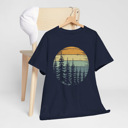 Retro Forest Trees Outdoors Nature Vintage Graphic T-Shirt