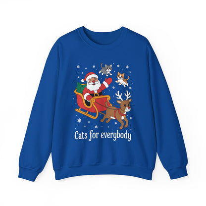 Cats For Everybody Christmas Cat Funny Xmas Women Santa Sweatshirt