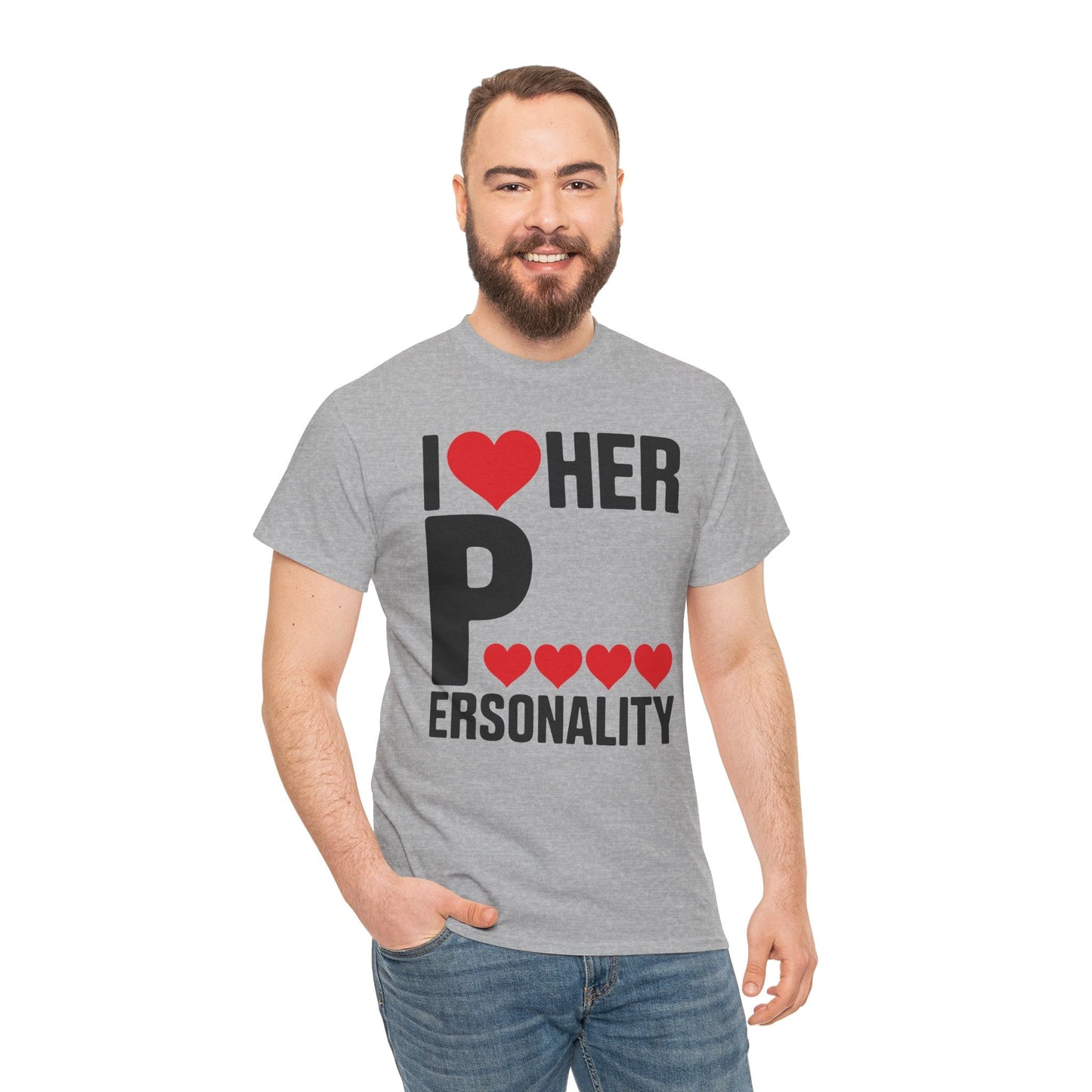 Funny Valentine's Day Couple Matching I Love Her Personality T-Shirt
