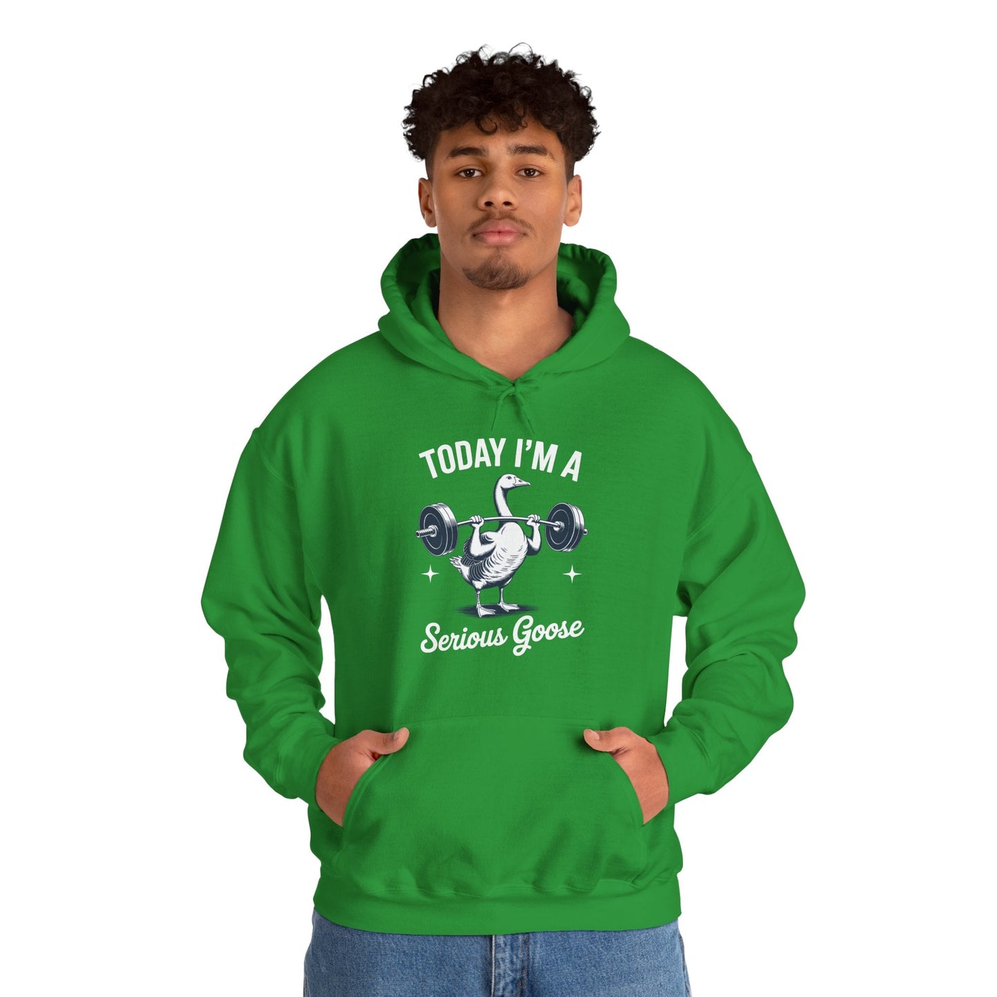 Funny Today I'm A Serious Goose Lifting Weights Gym Fitness Hoodie