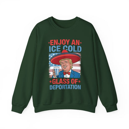 Funny Trump 4th of July Ice Cold Glass Of Deportation Sweatshirt