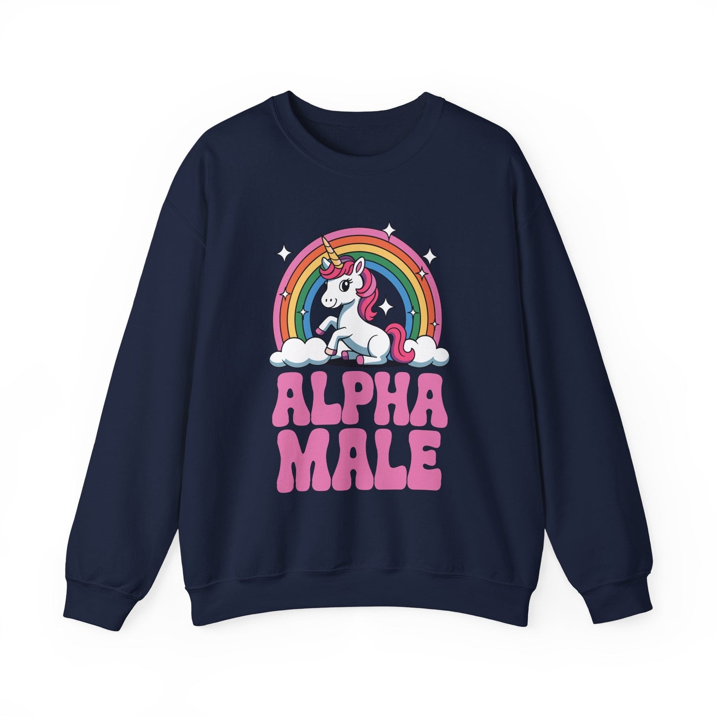 Funny Alpha Male Unicorn Sarcastic Ironic Weird Y2K Humor Sweatshirt