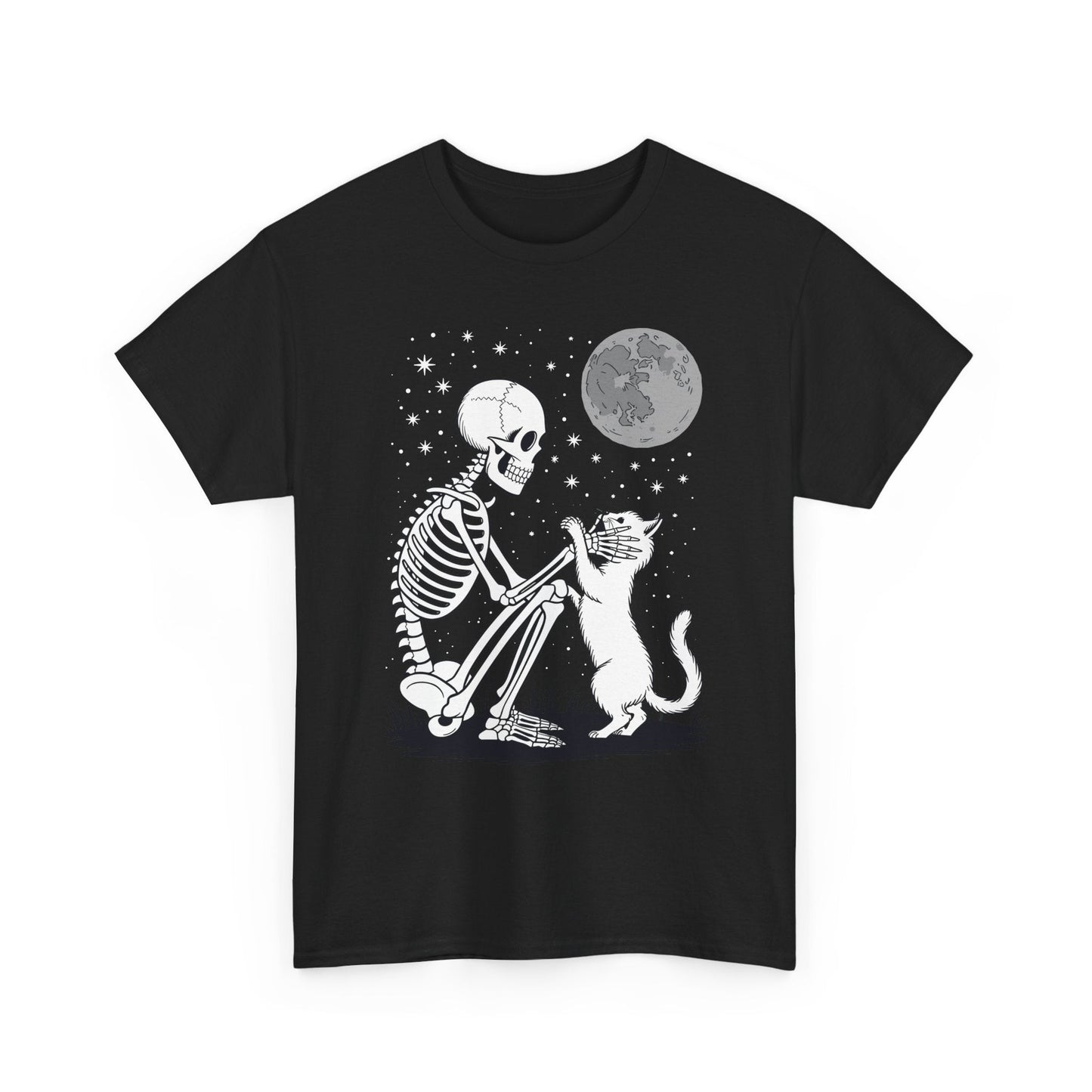Skeleton Cat Skull Kitty Cute Goth Halloween Men Women T-Shirt
