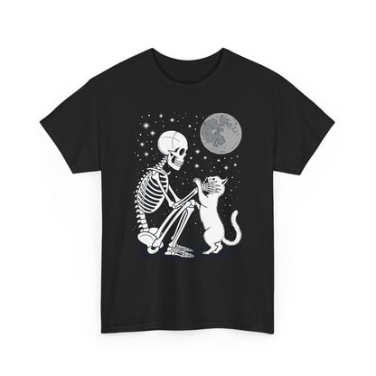 Skeleton Cat Skull Kitty Cute Goth Halloween Men Women T-Shirt