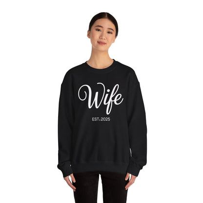 Wife Est 2025 Just Married Honeymoon Wedding Couples Sweatshirt