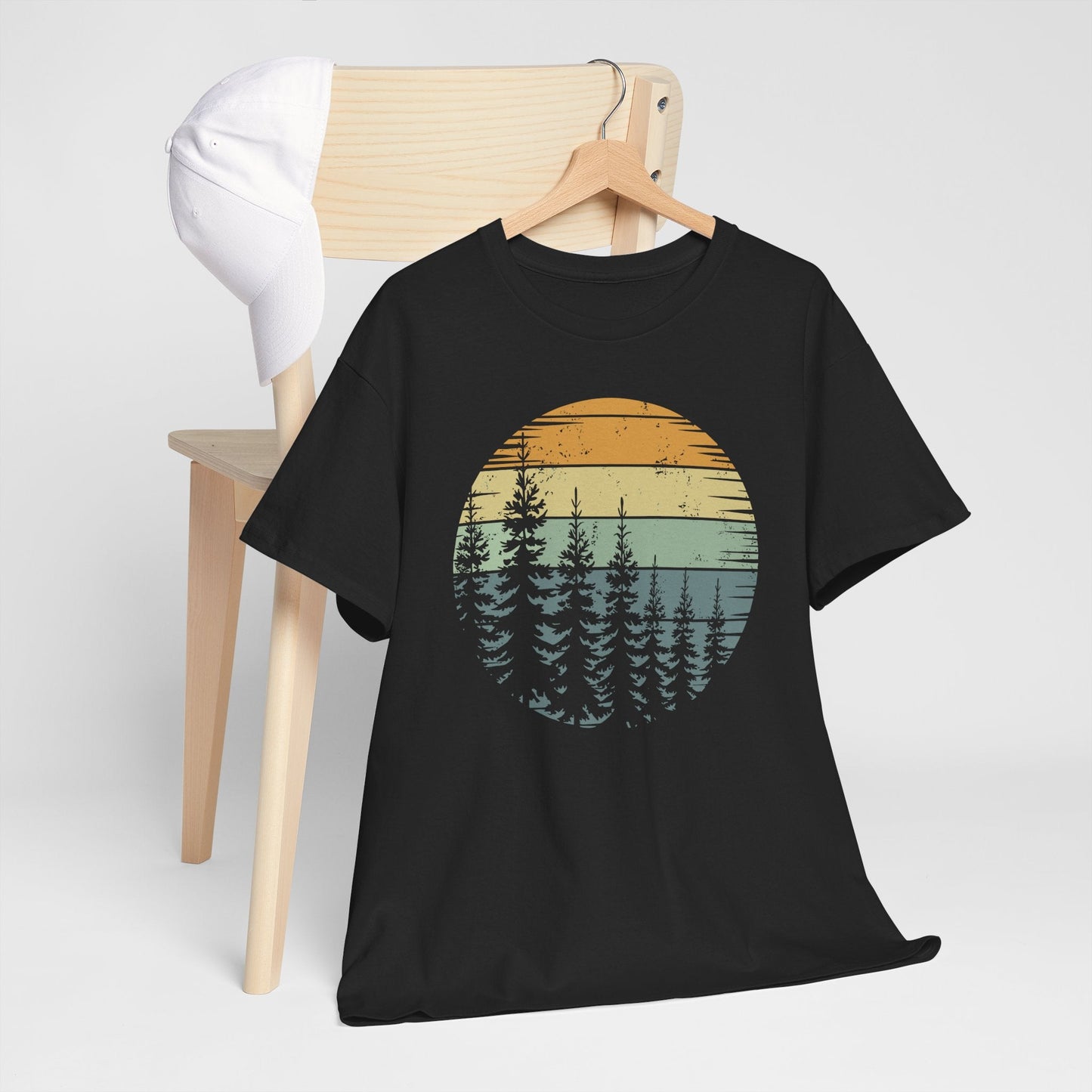 Retro Forest Trees Outdoors Nature Vintage Graphic T-Shirt